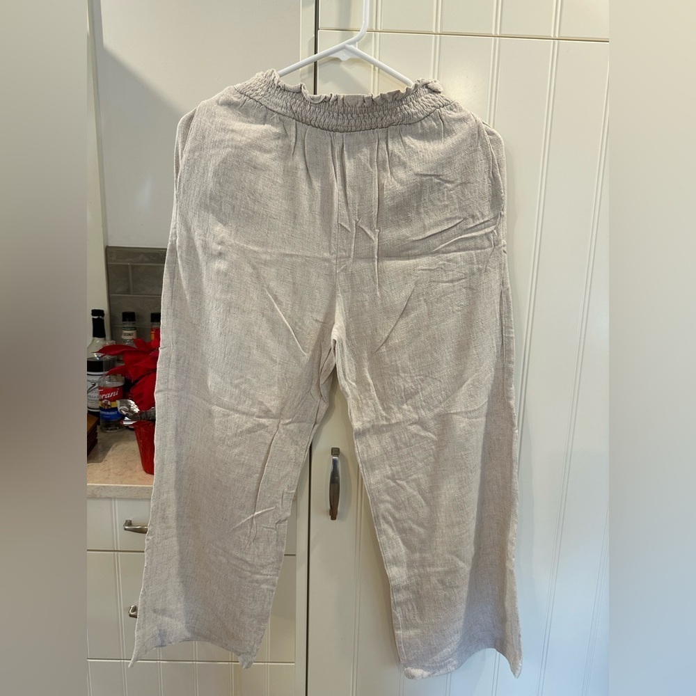 Princess Polly Casual Linen Pants - Tan